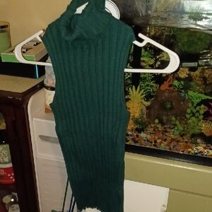 J.Crew Green Sleeveless Turtleneck Sweater